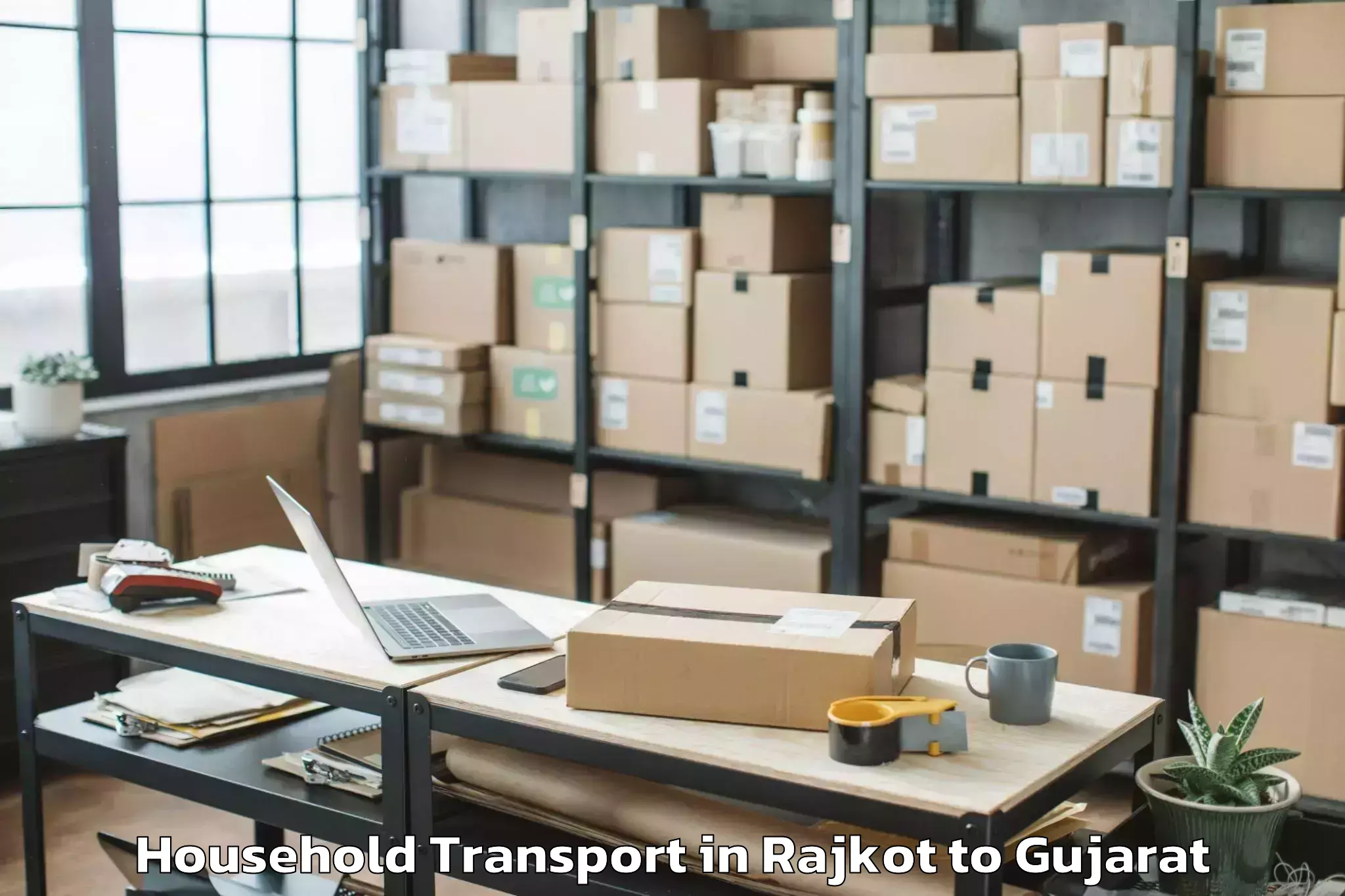 Quality Rajkot to Gujarat University Ahmedabad Household Transport